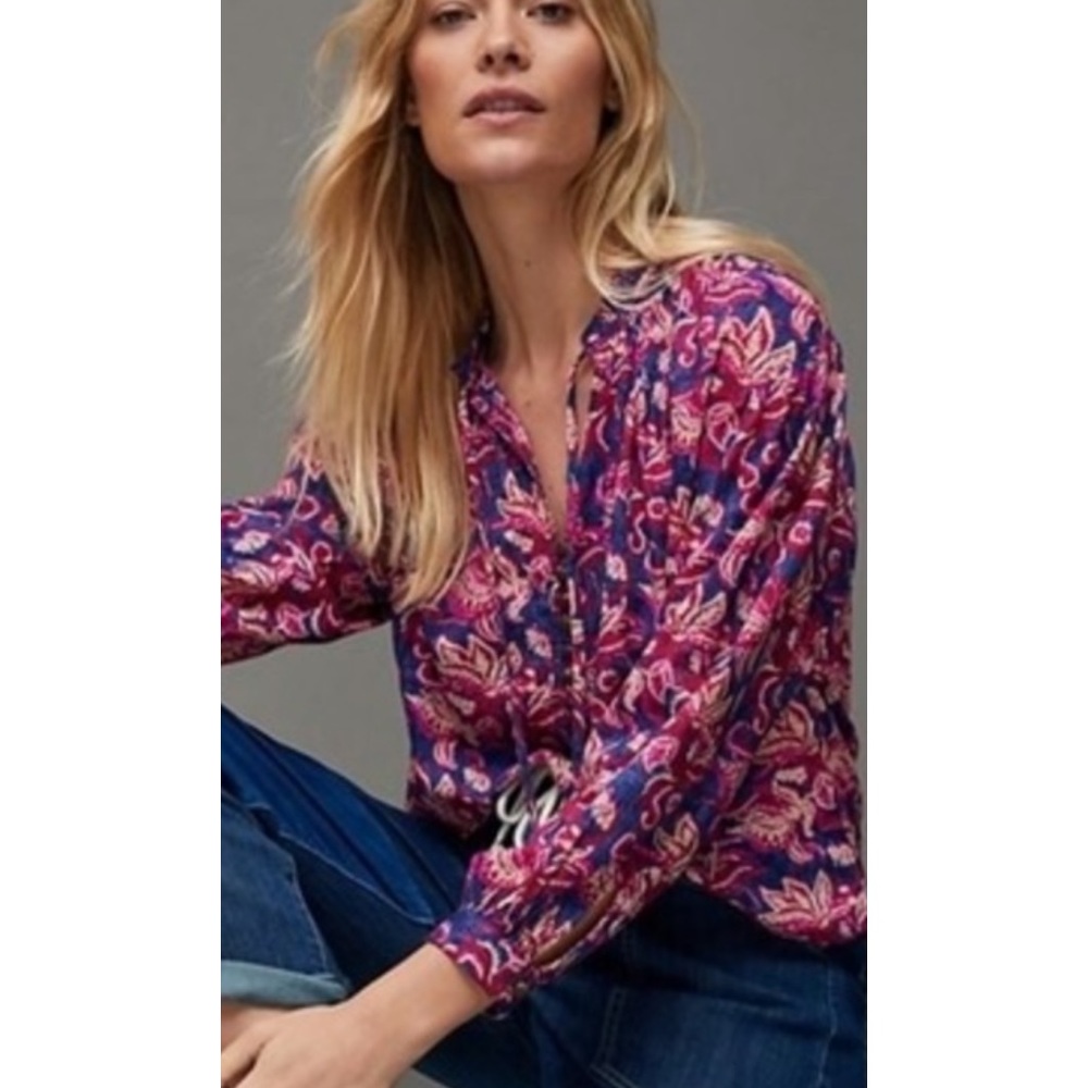 Anthropologie Pilcro and the letterpress front tie blouse. NWOT. Retail 88